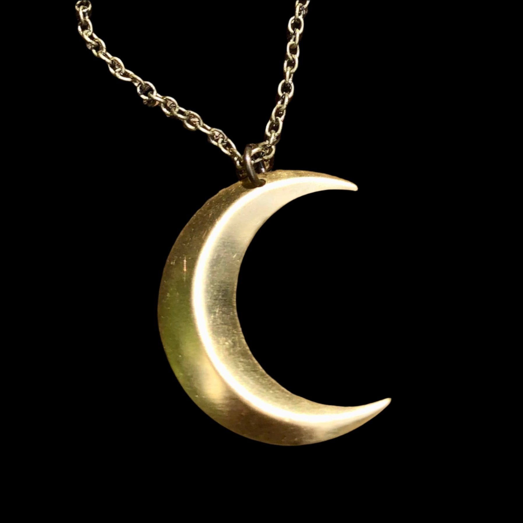 Accessories & Crocks - Beautiful Handmade Brass Crescent Moon Necklace