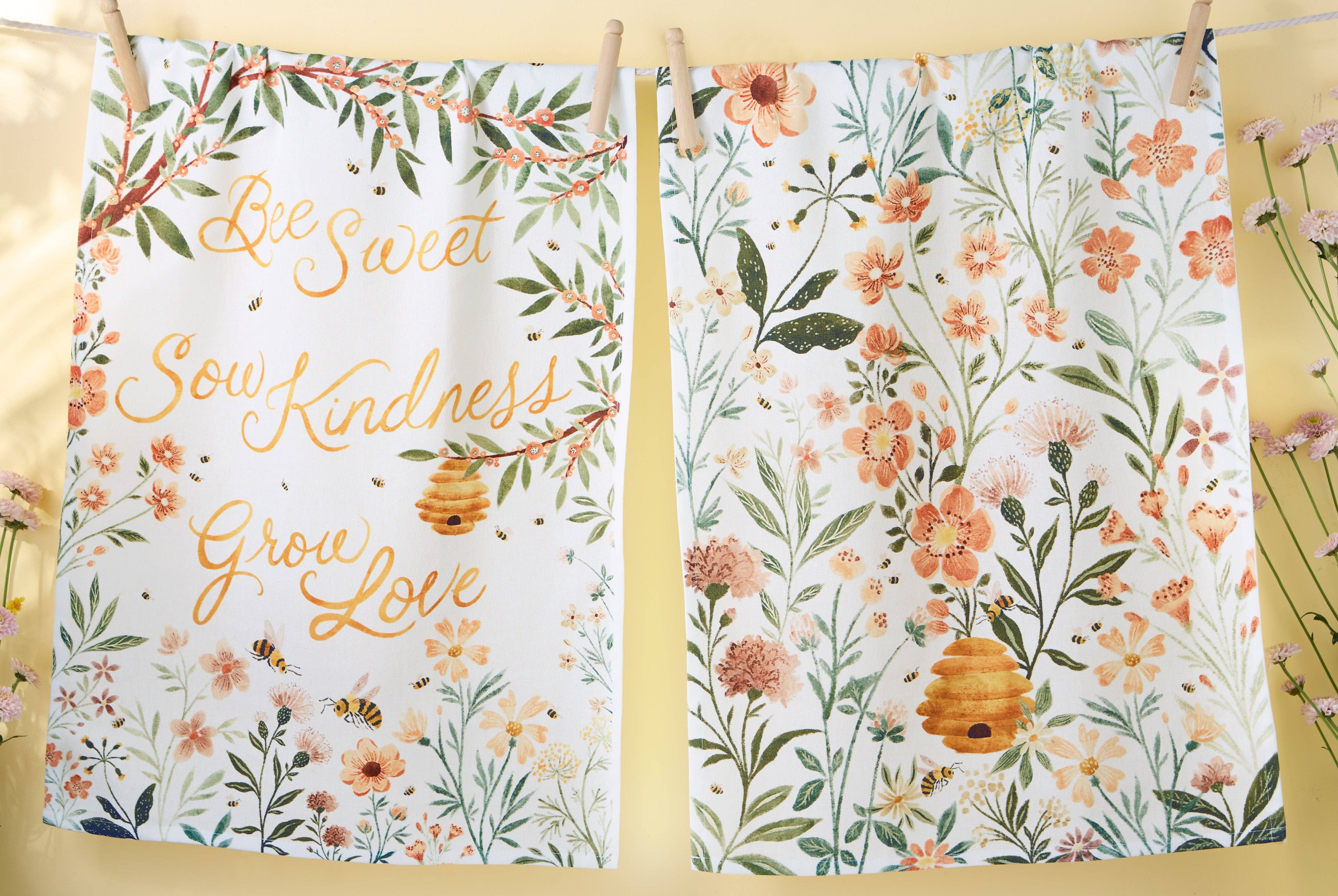 Busy Bees Printed Dishtowels Mixed Dozen