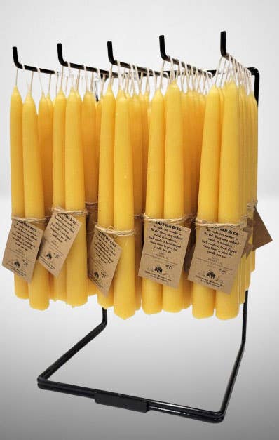 Hand-dipped beeswax taper Candles- 8"/9"/10"/11 - 1 Pair
