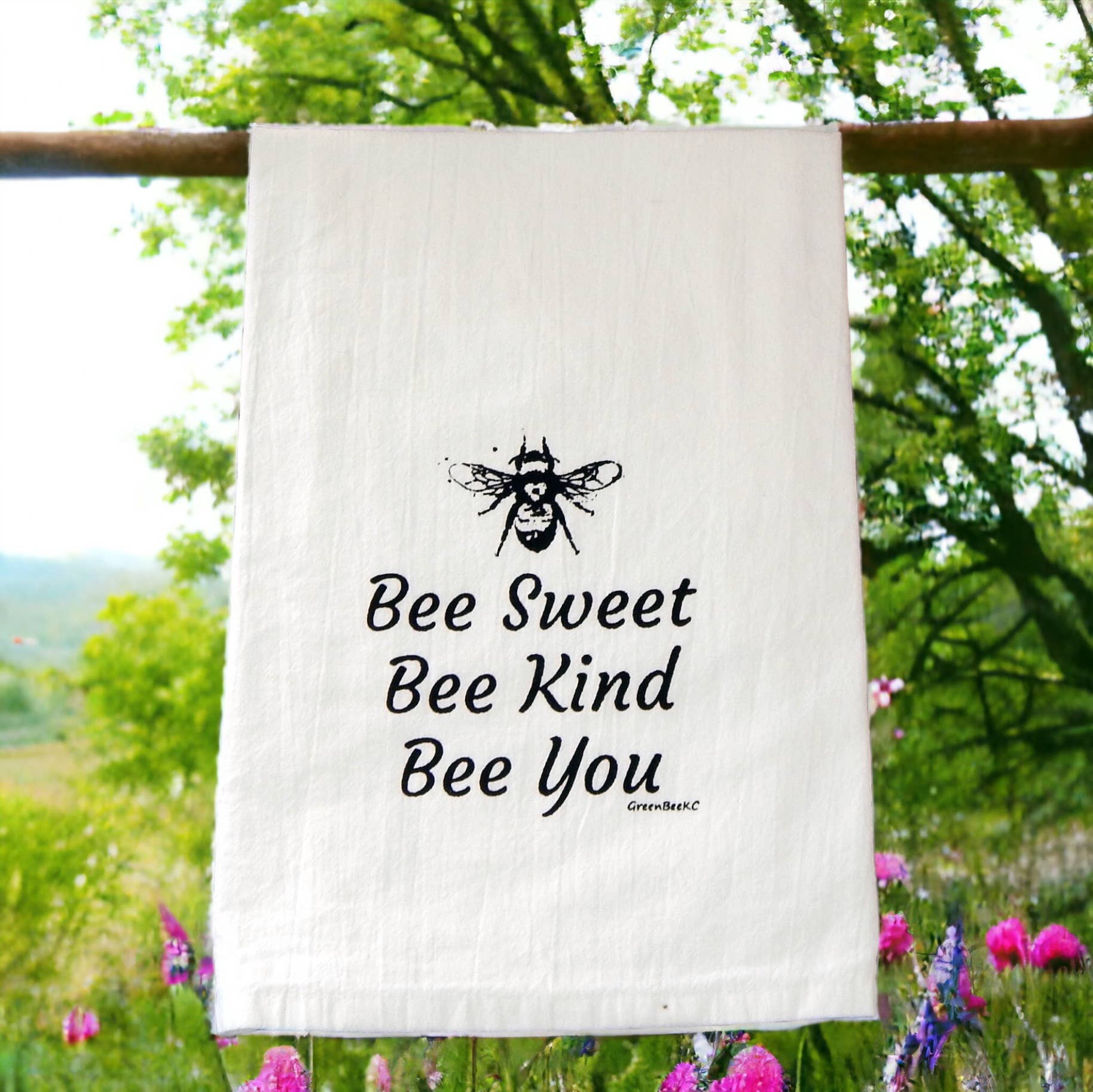 Accessories & Crocks - Bee Sweet Flour Sack Tea Towel