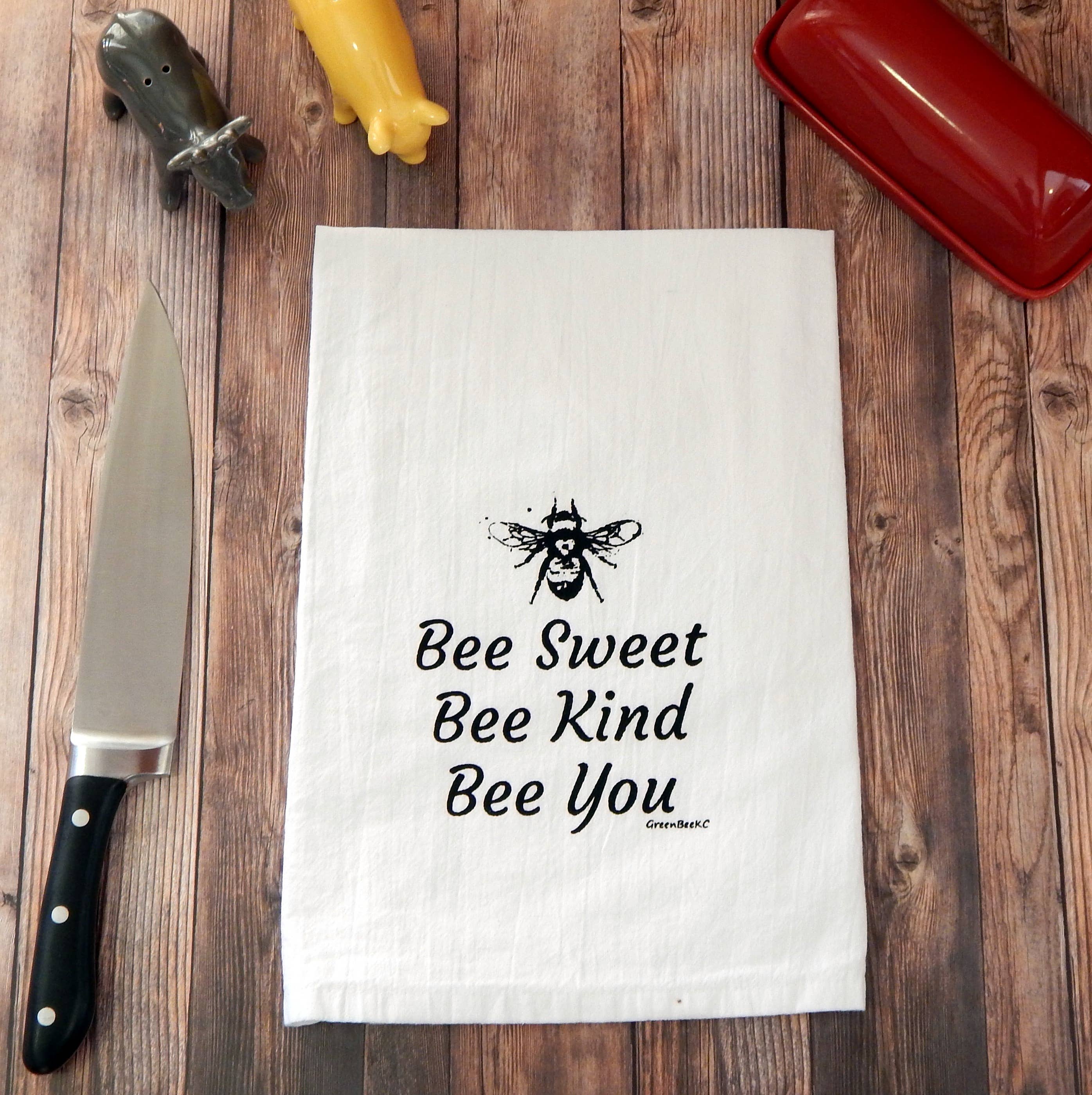 Accessories & Crocks - Bee Sweet Flour Sack Tea Towel