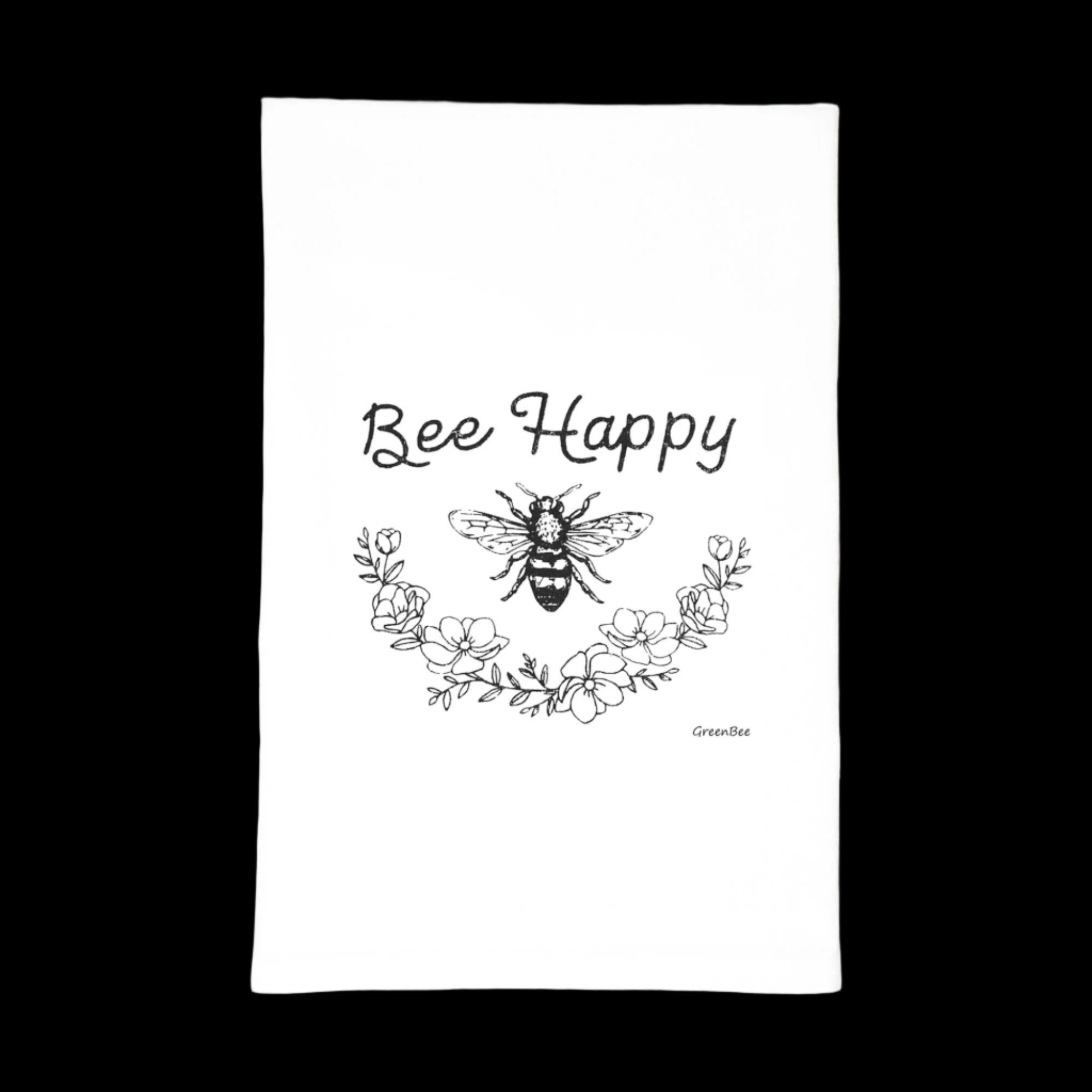 Bee Happy Spring Flour Sack Cotton Tea Towel