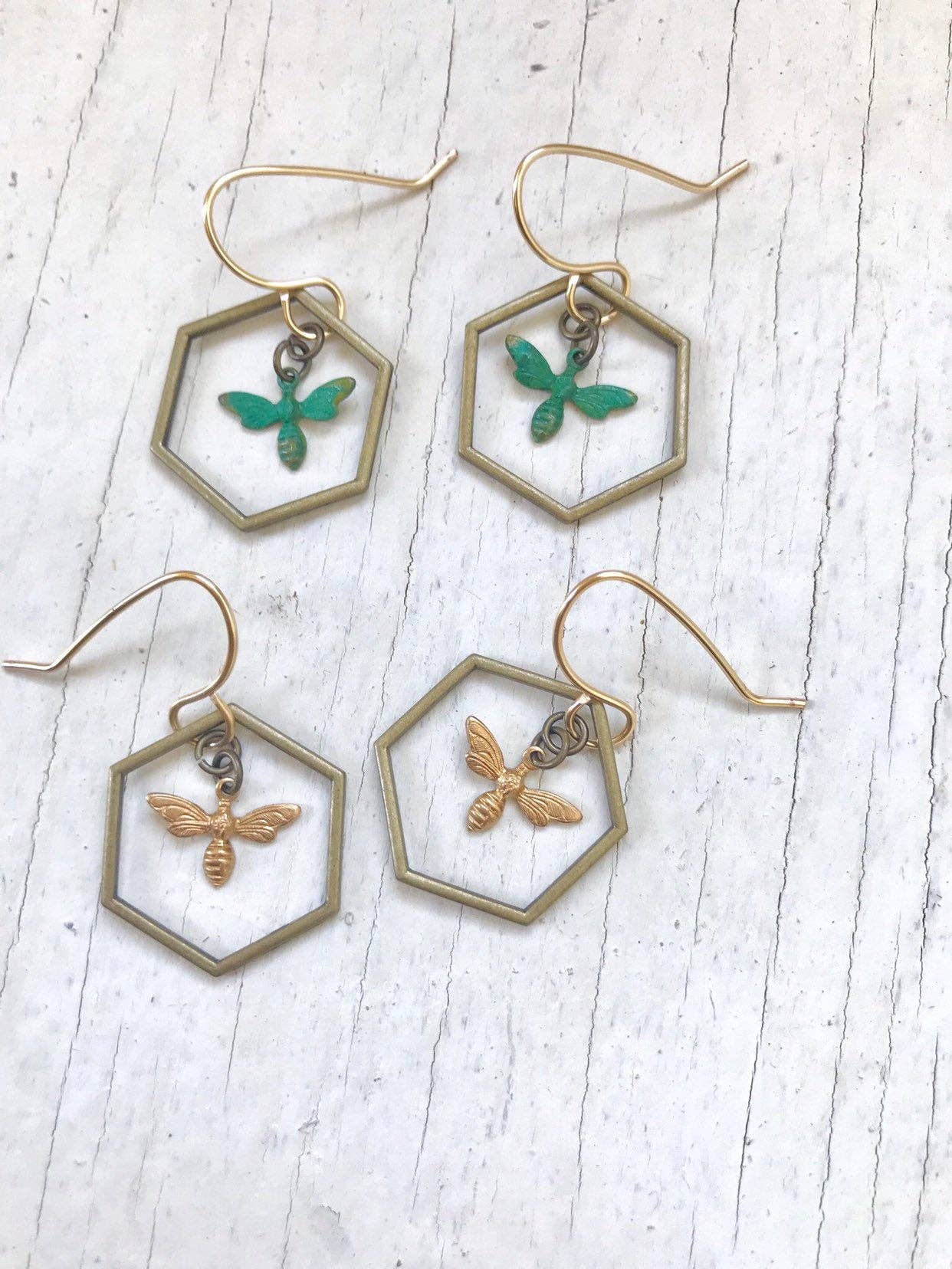 Honey bee earrings