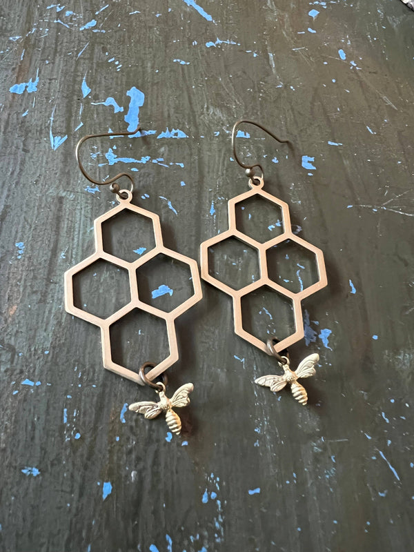 Honey comb earrings