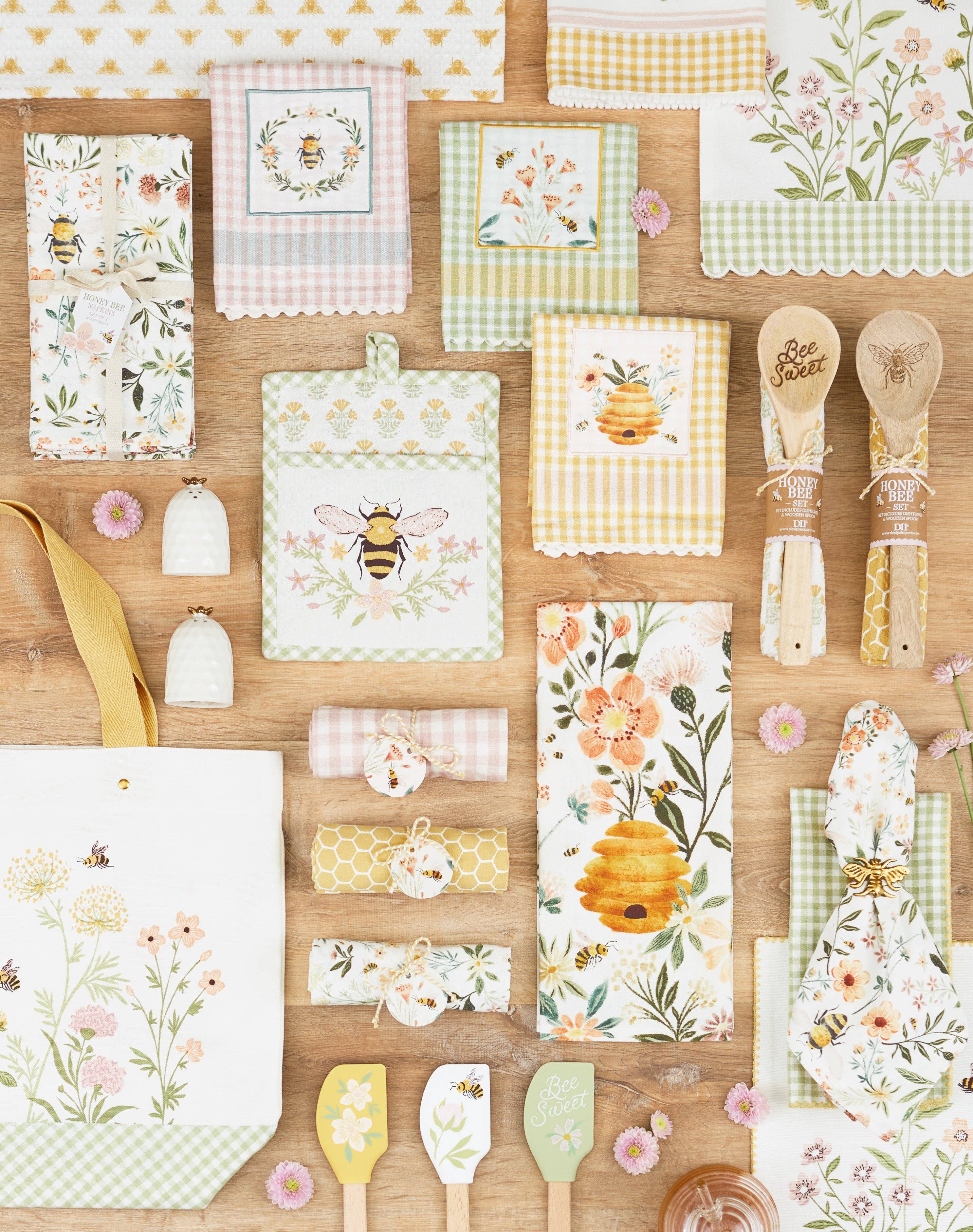 Bee Hive Embellished Dishtowel