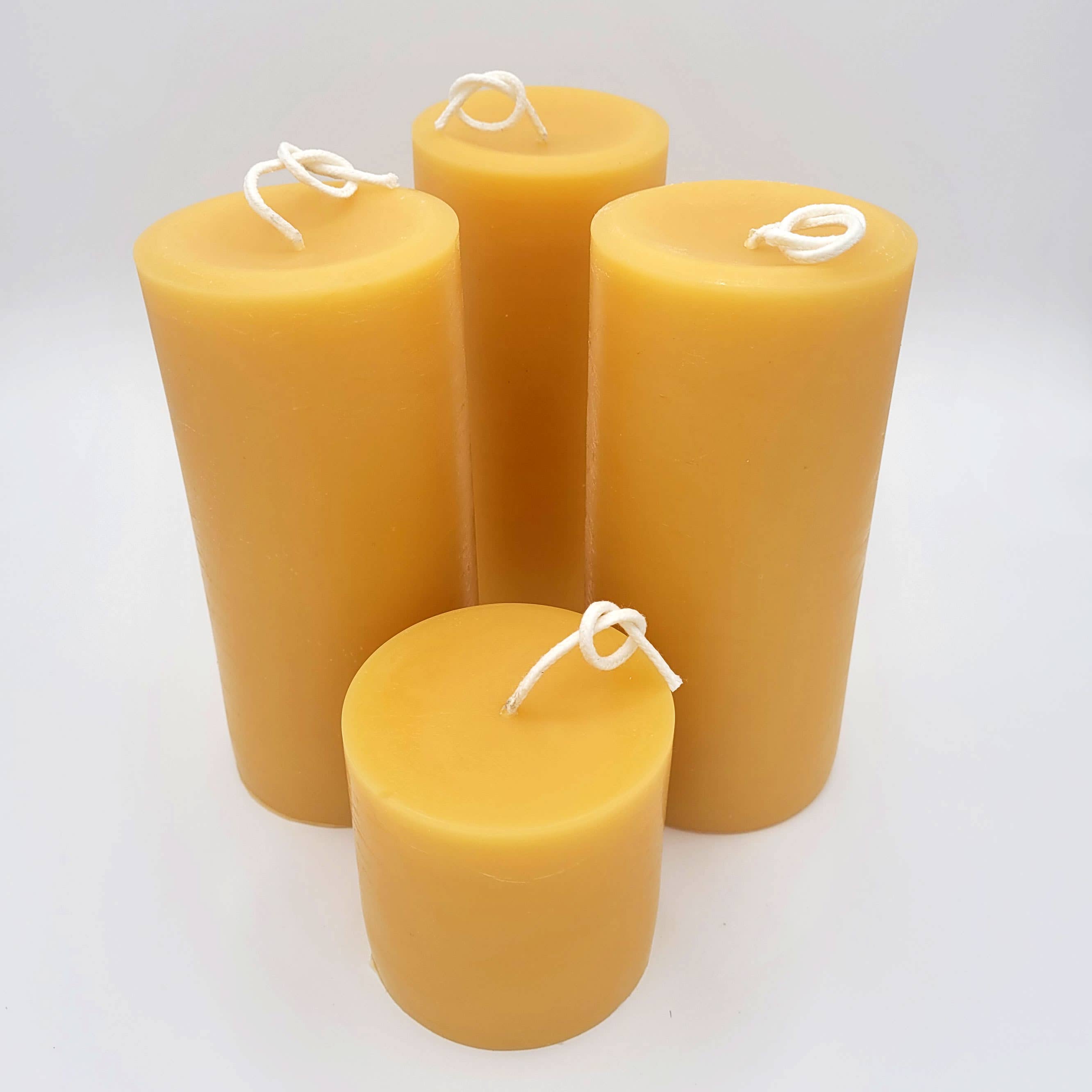 3" Wide 100% Beeswax Pillar Candle - Natural Beewax color