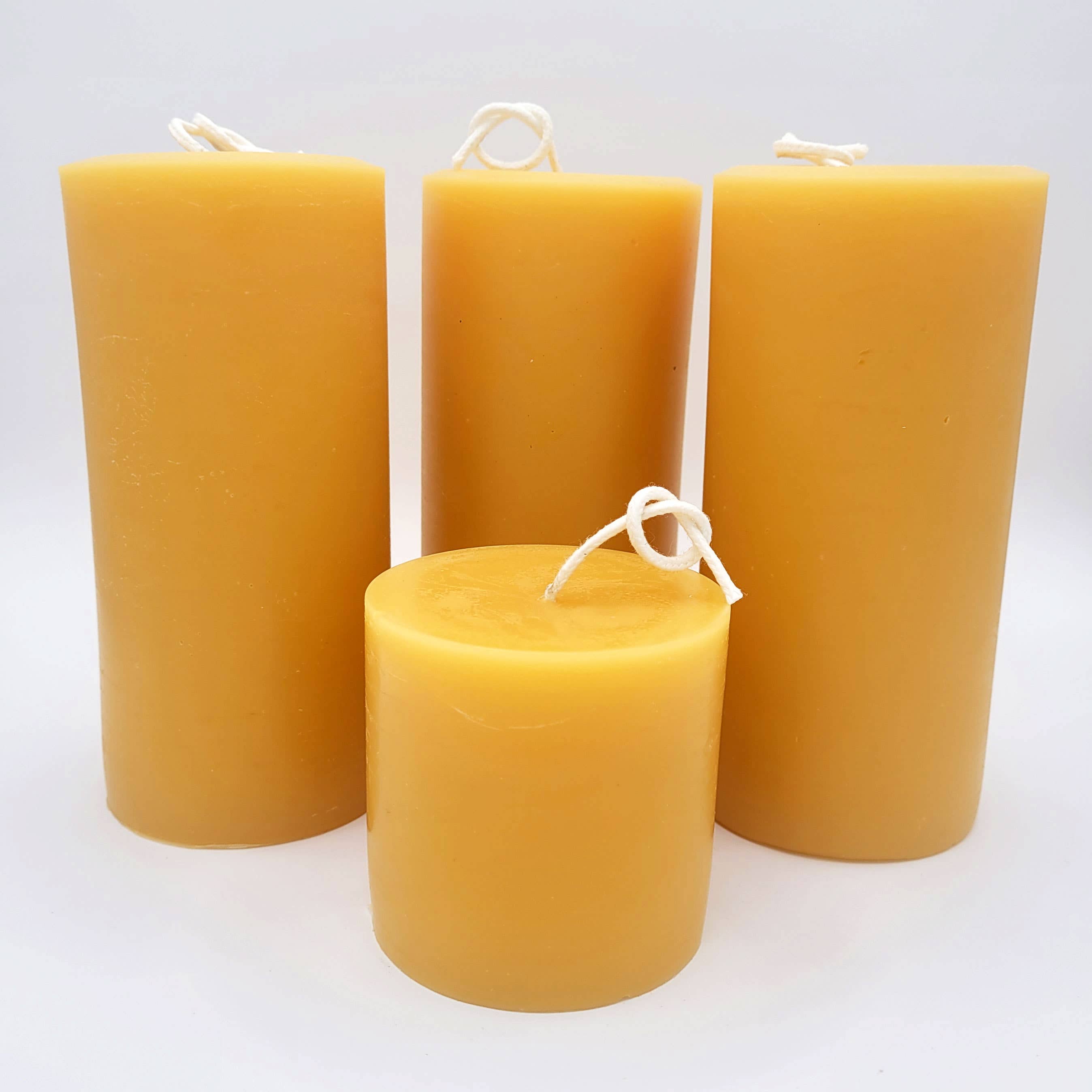 3" Wide 100% Beeswax Pillar Candle - Natural Beewax color