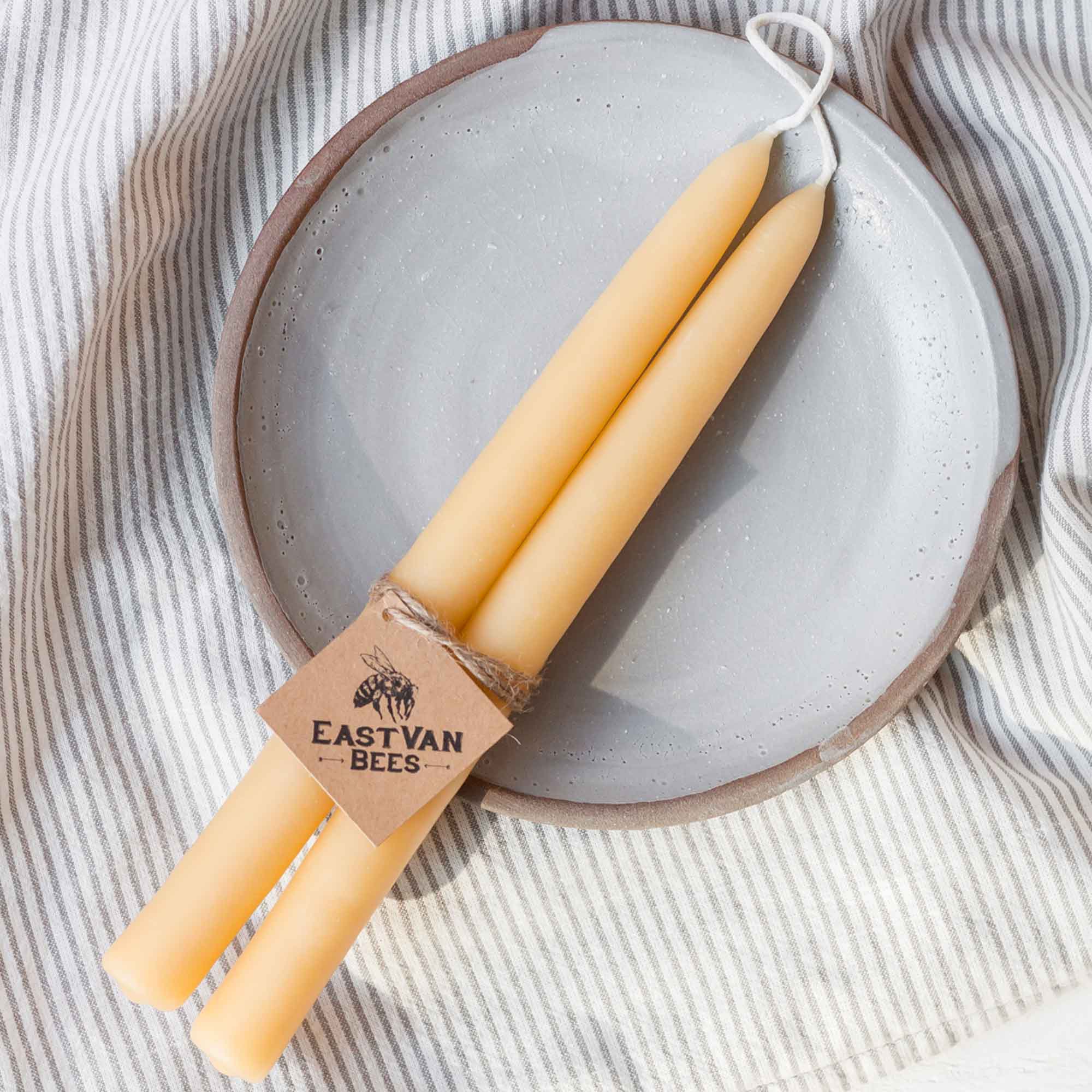 Hand-dipped beeswax taper Candles- 8"/9"/10"/11 - 1 Pair