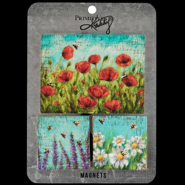 Accessories & Crocks - Flower Magnet Set Higbee Honey - Flower Magnet set - Primitives by Kathy bees and flowers