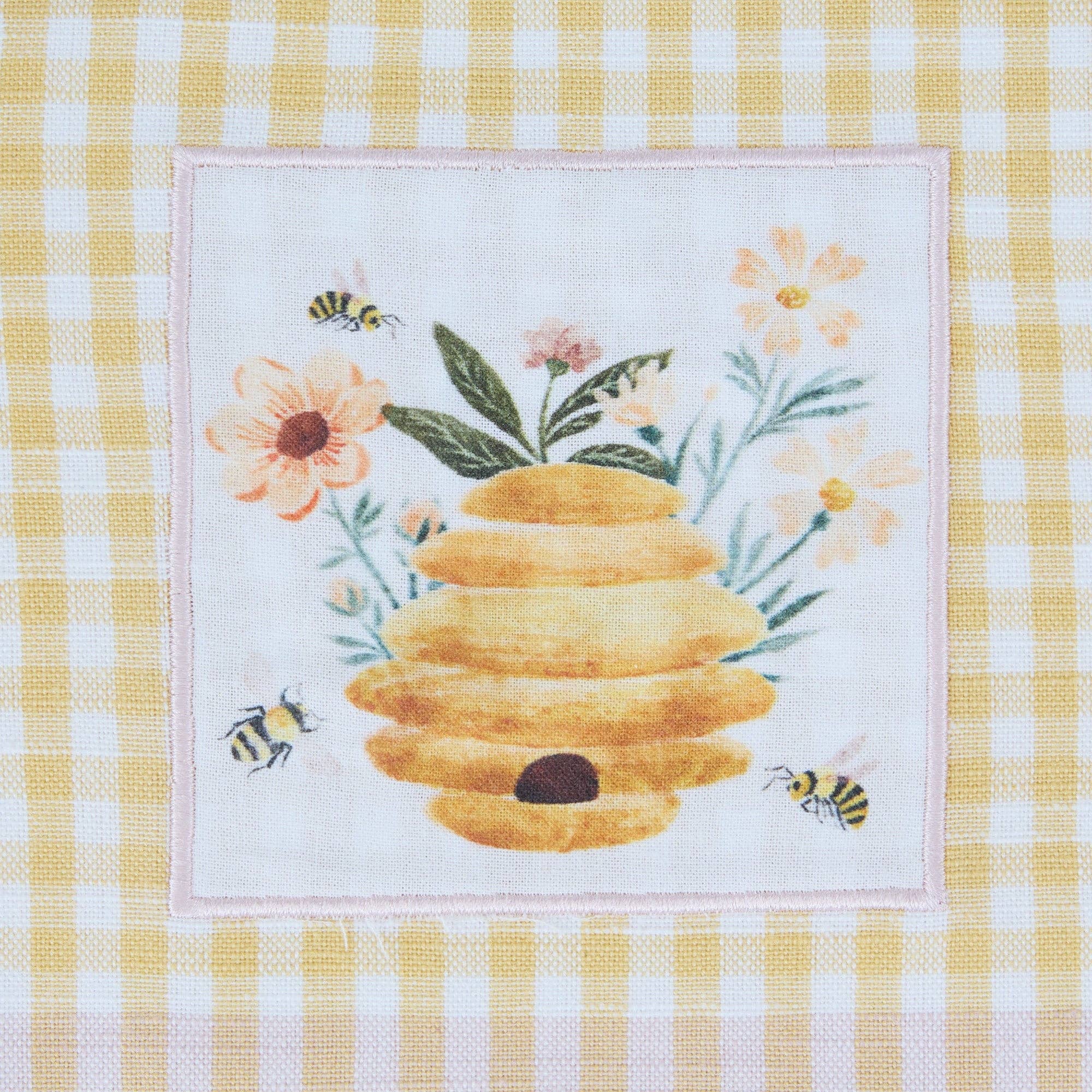 Bee Hive Embellished Dishtowel