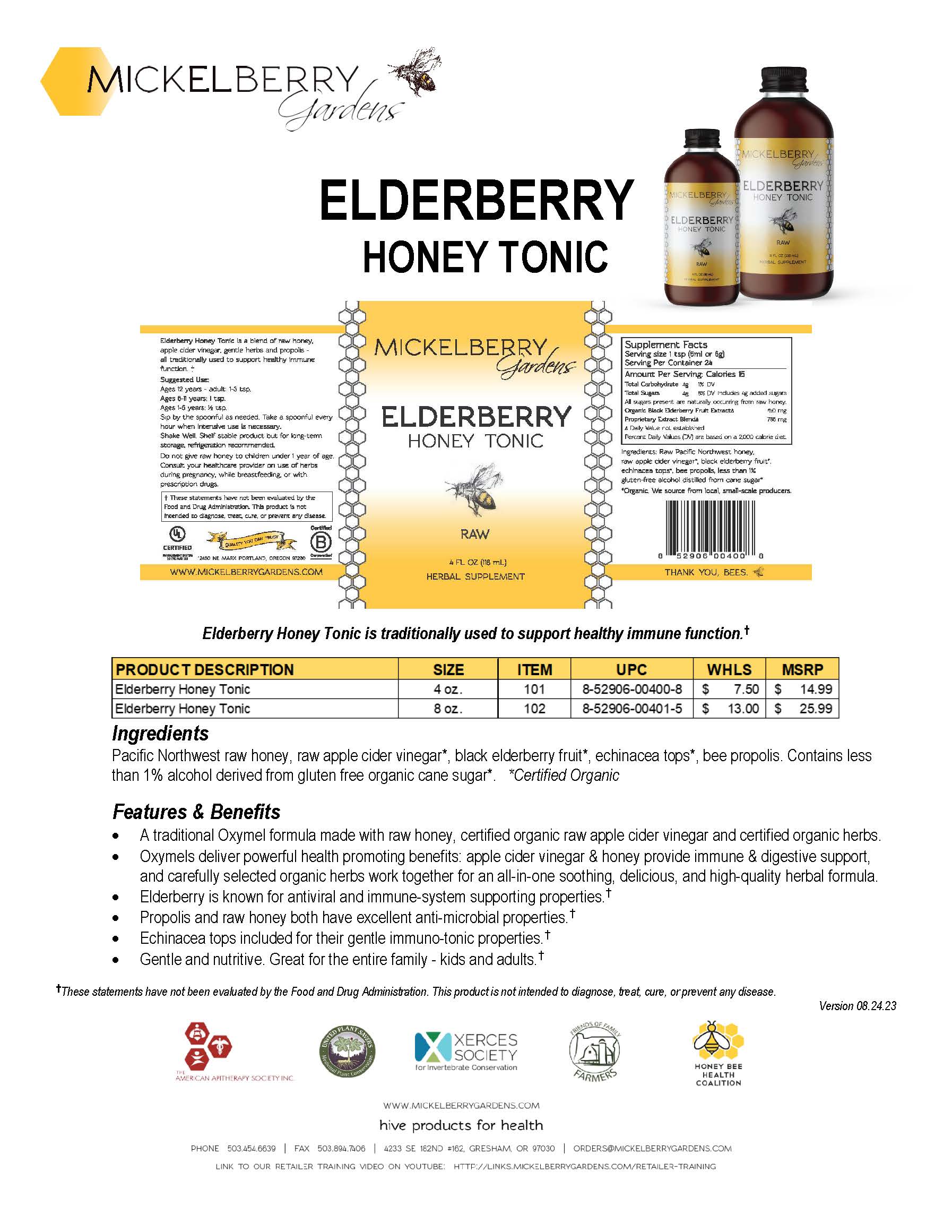 Honey - Elderberry Honey Tonic